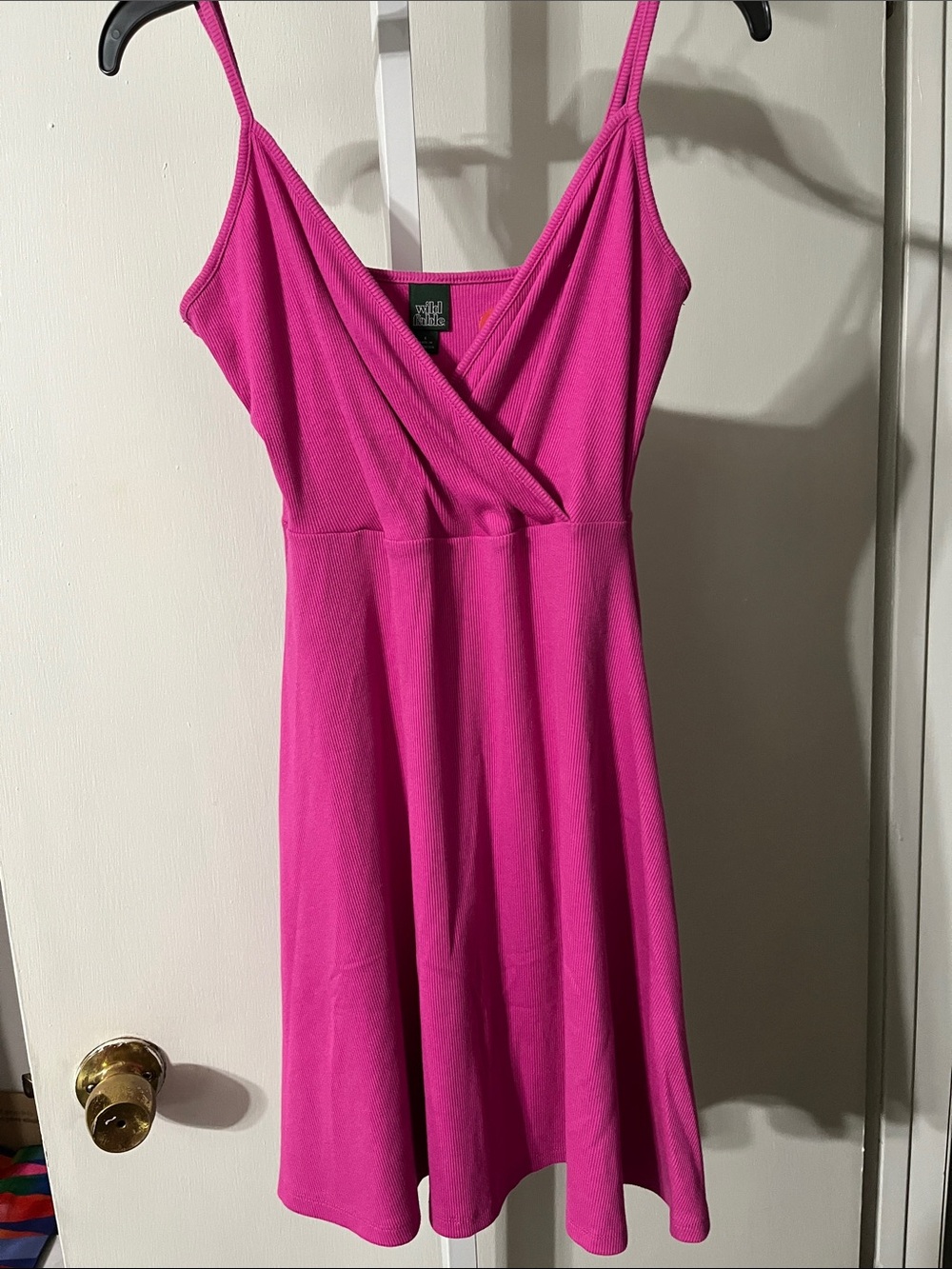 wild fable Fuchsia Wrap-Front Midi Dress